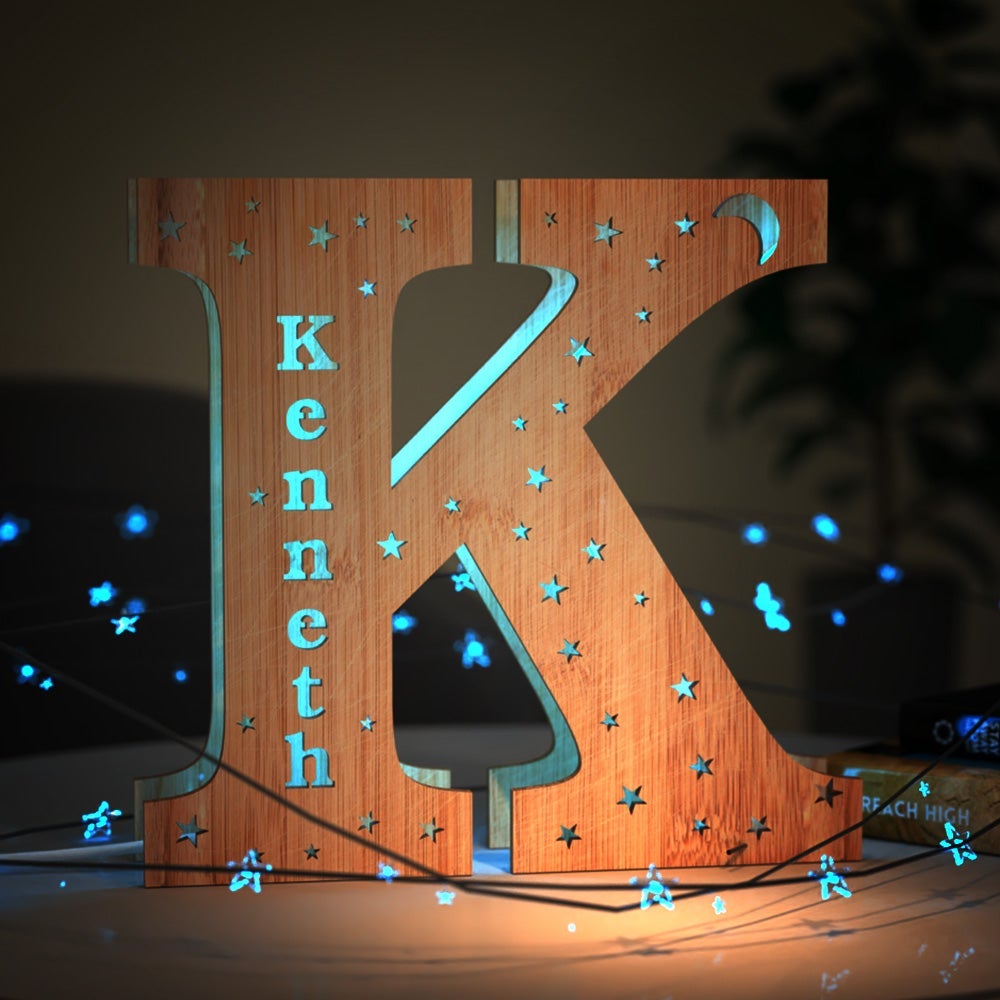 Custom Wooden Letter  Night Light