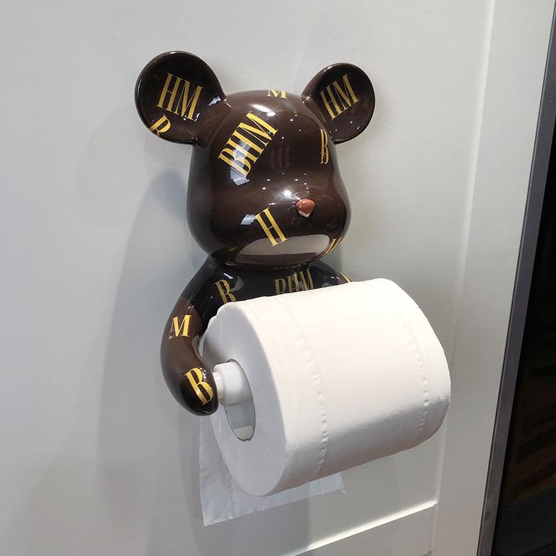 Portarrollos de papel higiénico con forma de oso