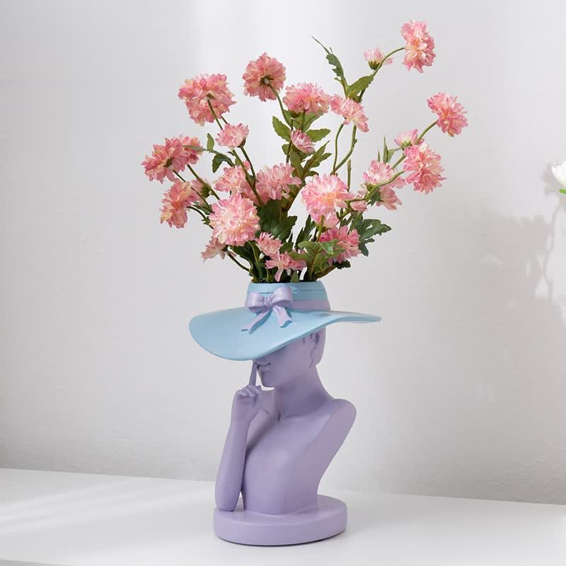 Moderne Mädchen Statue Blumenvase