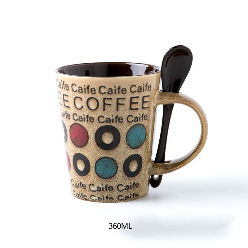 Personality Coffee Mug with Lid & Spoon