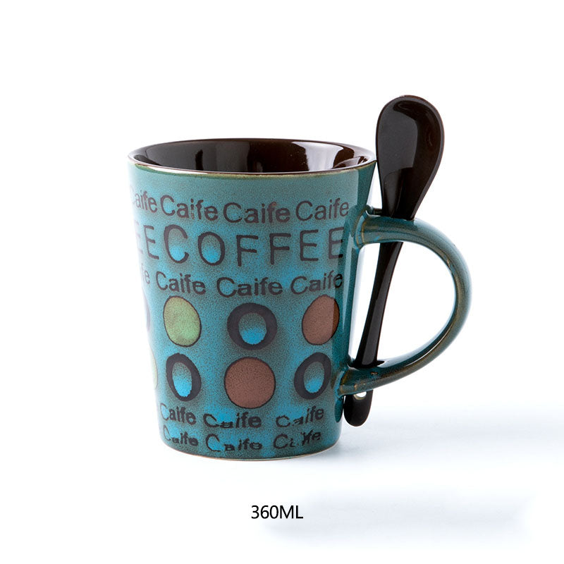 Personality Coffee Mug with Lid & Spoon