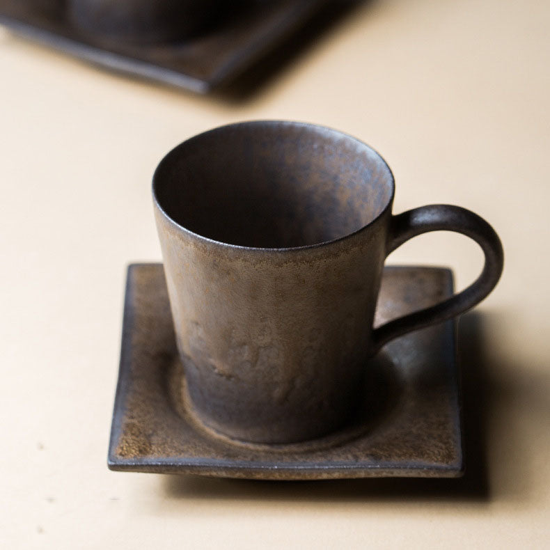 Tasse à café rétro nordique (avec soucoupe)