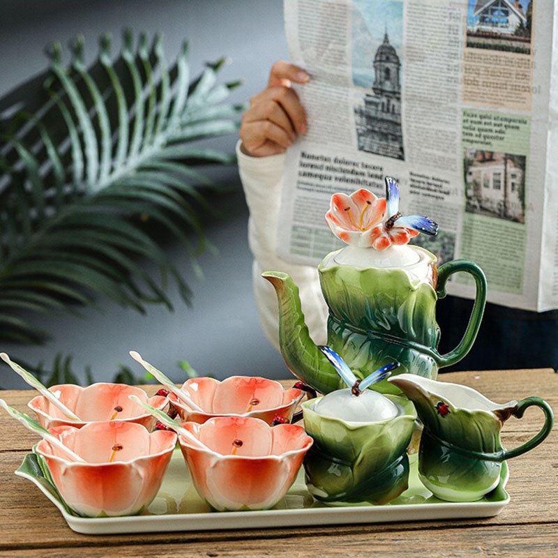 3D Hand-Made Clivia Teacup Set