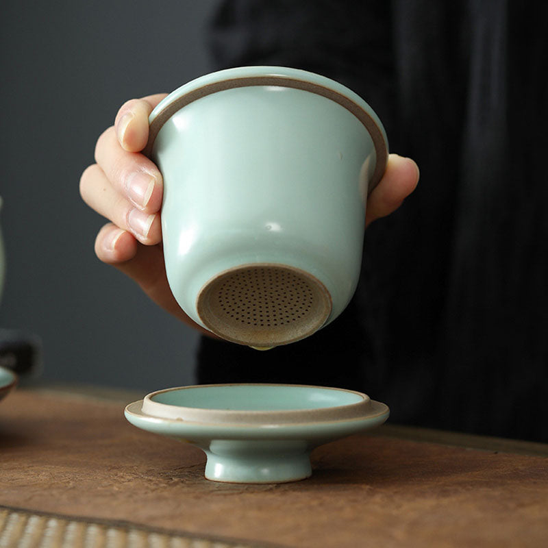 The Premium 'Ru' Kiln Tea Cup 4-Piece Set