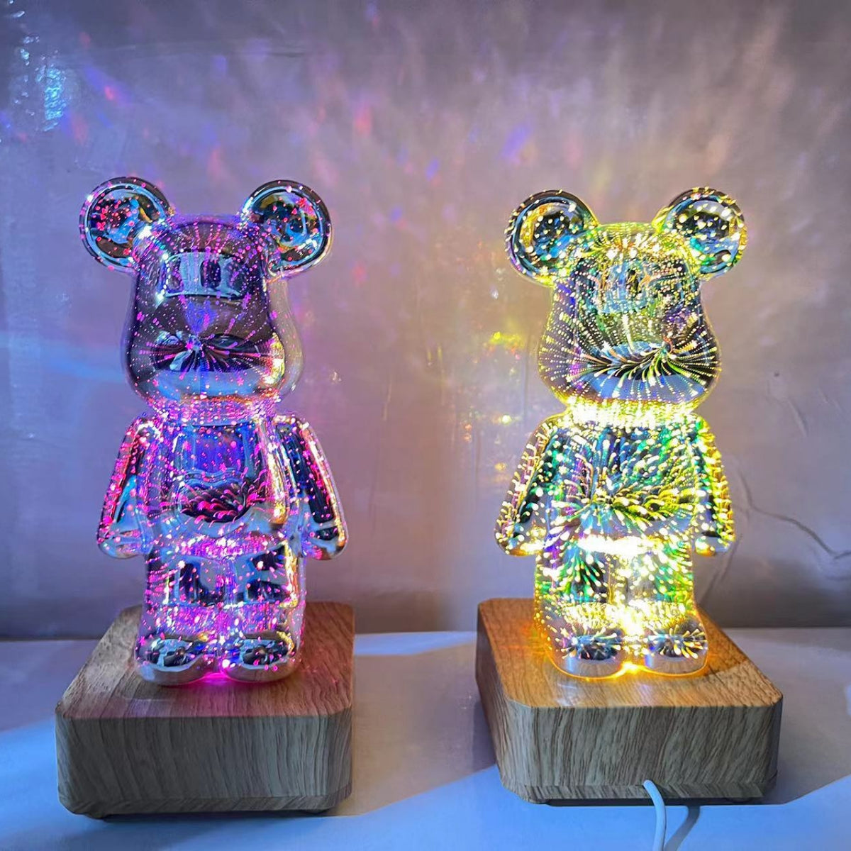 3D Firework Bear Colorful Bear Decor Light