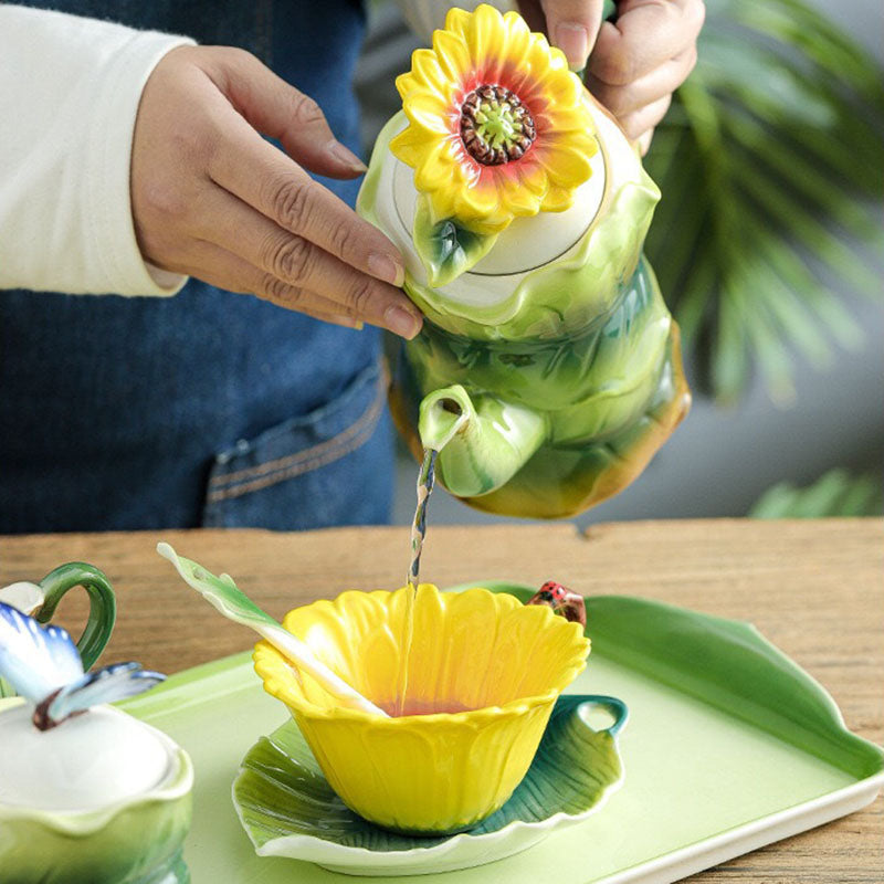 Sunflower Teacup Set