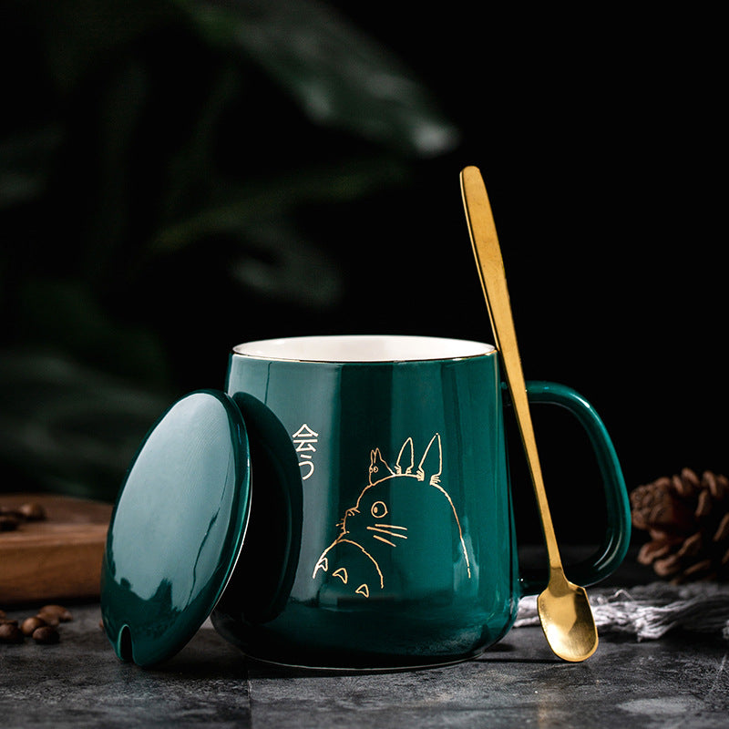 Totoro Coffee Tea Mug with Lid Spoon