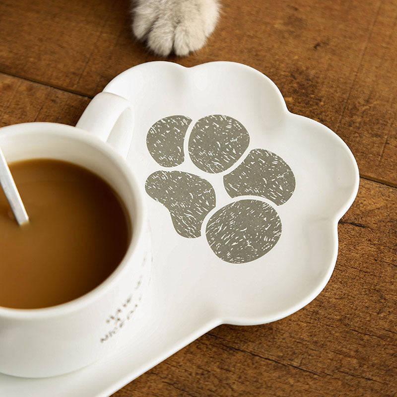 Cute Cat Paw Ceramic Coffee Mug Set