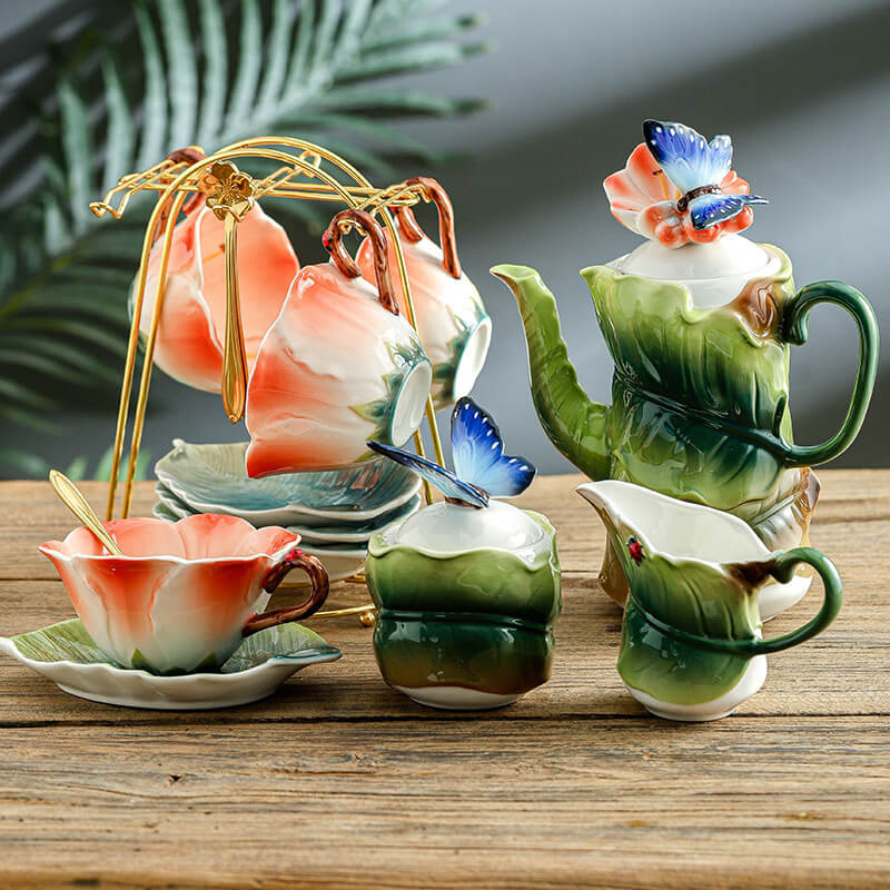 3D Hand-Made Clivia Teacup Set