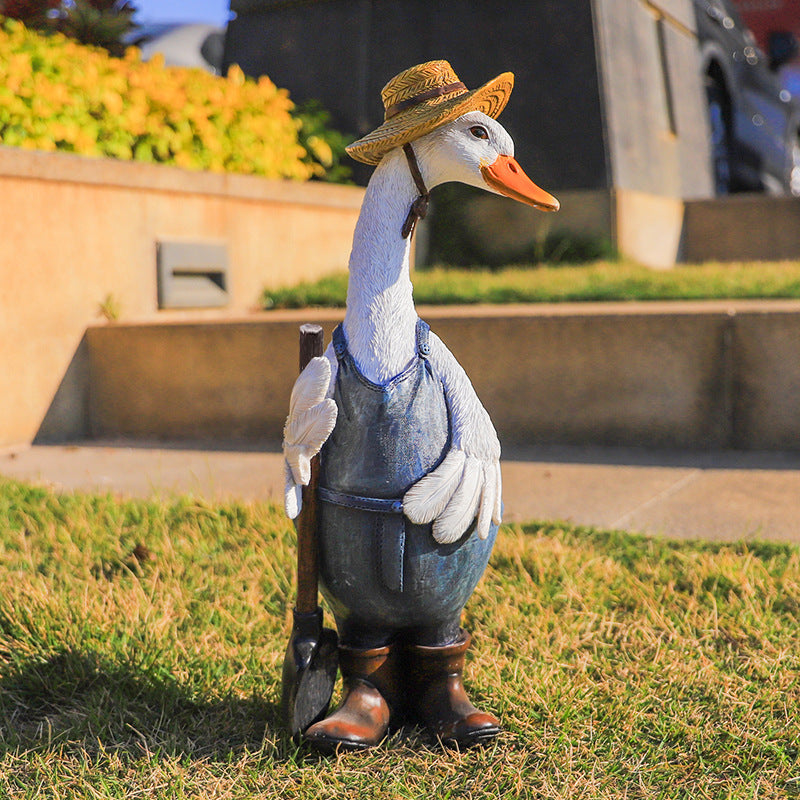 Canard Jardinier Statue Résine