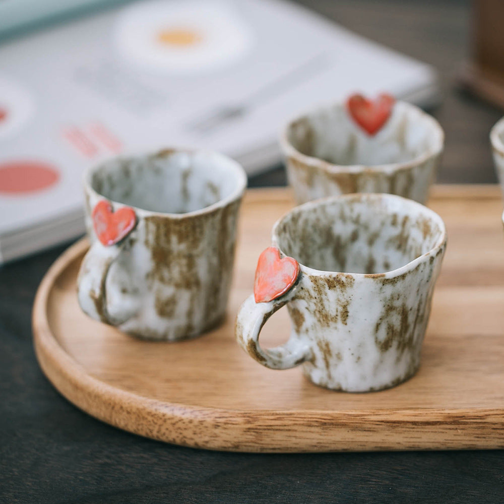 Vintage Love Heart Coffee Cup & Saucer