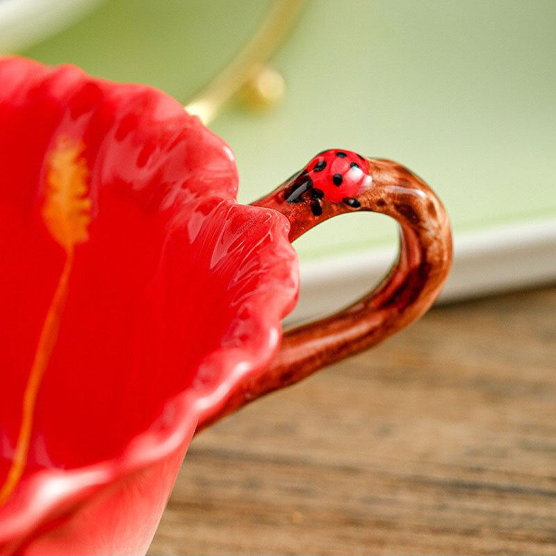 3D Hand-Made Hibiscus Teacup Set