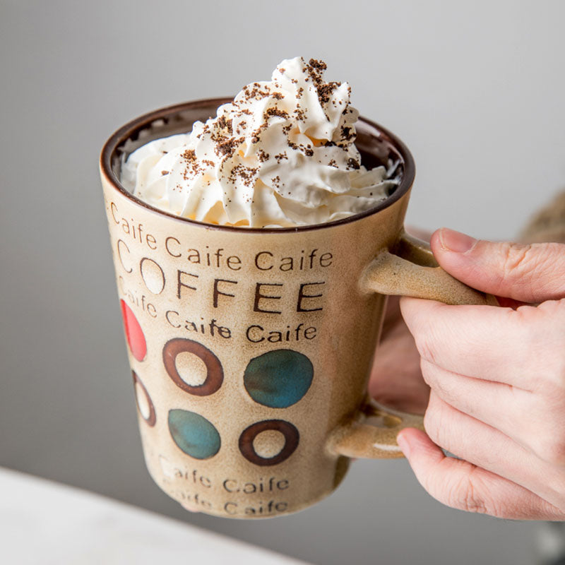 Personality Coffee Mug with Lid & Spoon