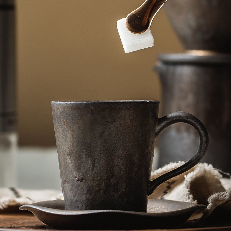 Tasse à café rétro nordique (avec soucoupe)