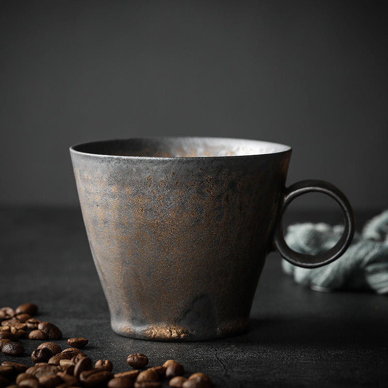 Série de tasses à café émaillées rouillées