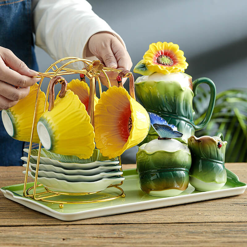 Sunflower Teacup Set