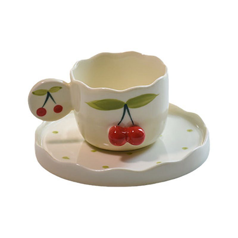 Cute Cherry Coffee Mug & Saucer