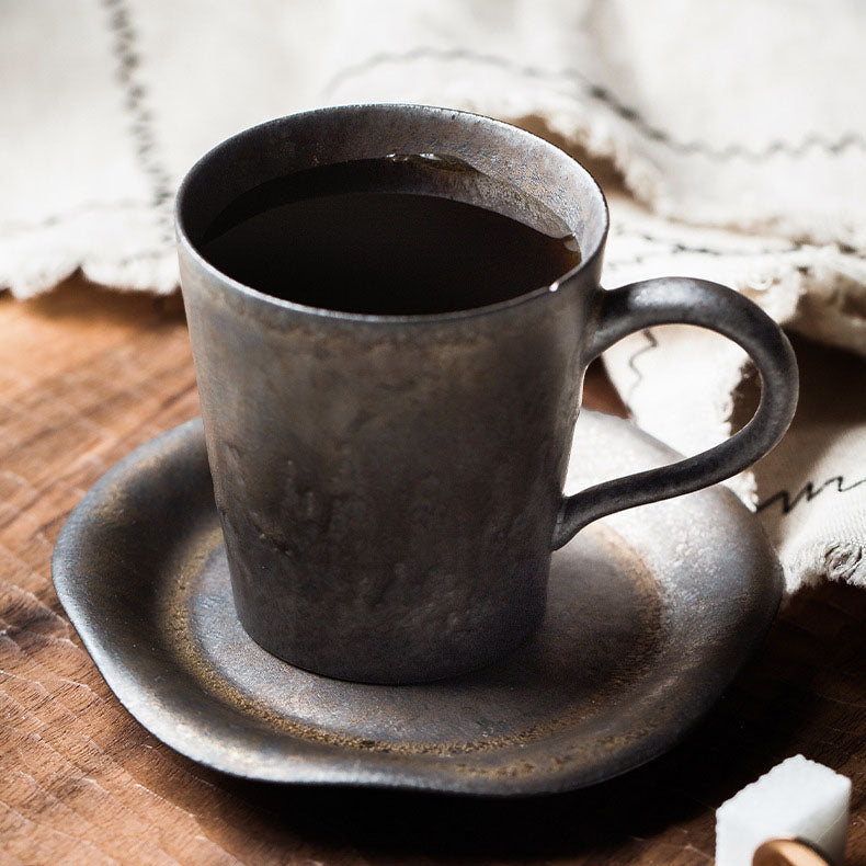 Mid Century Style Retro Coffee Cup (With Saucer)