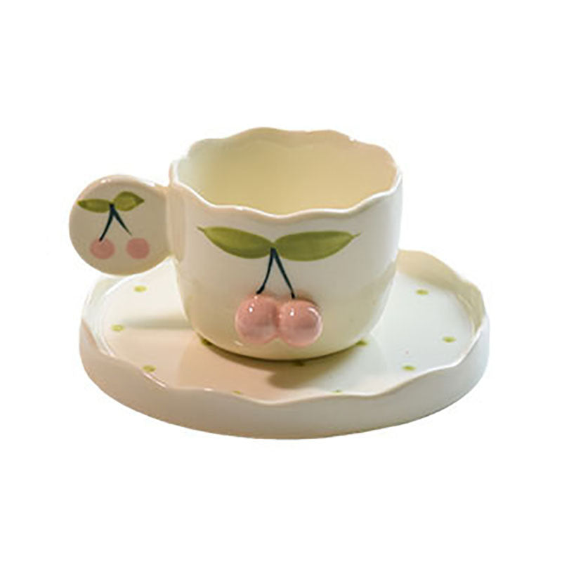 Cute Cherry Coffee Mug & Saucer