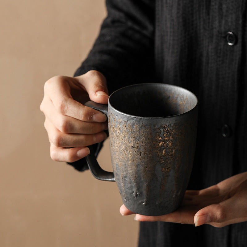 Série de tasses à café émaillées rouillées