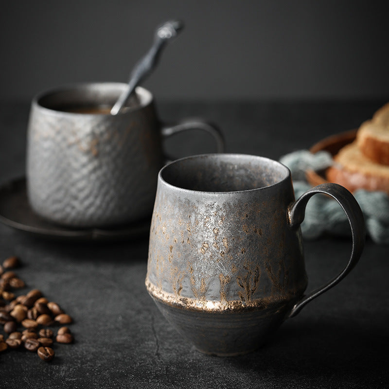 Série de tasses à café émaillées rouillées