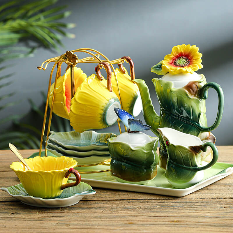 Sunflower Teacup Set