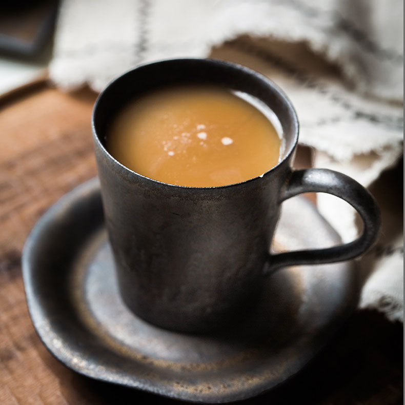 Tasse à café rétro nordique (avec soucoupe)