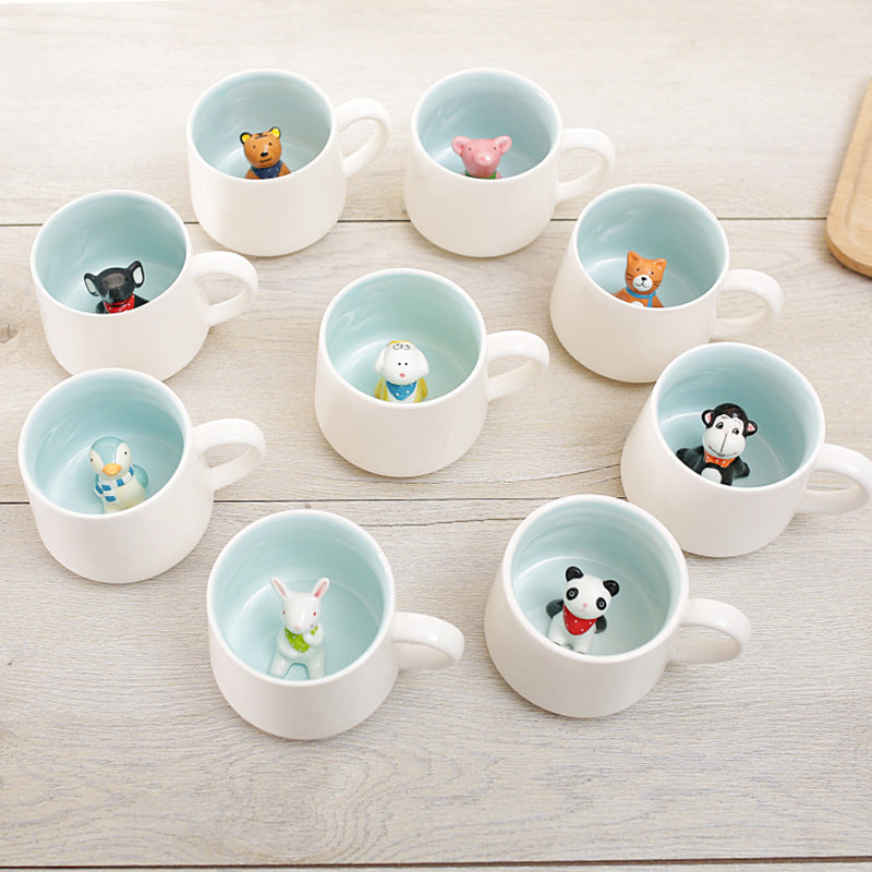 3D Cartoon Animals Coffee Mug (With Spoon & Lid)