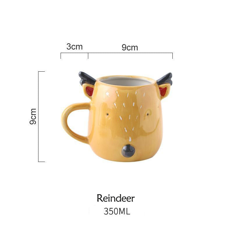 Hand-Painted Cute Animals Coffee Cup