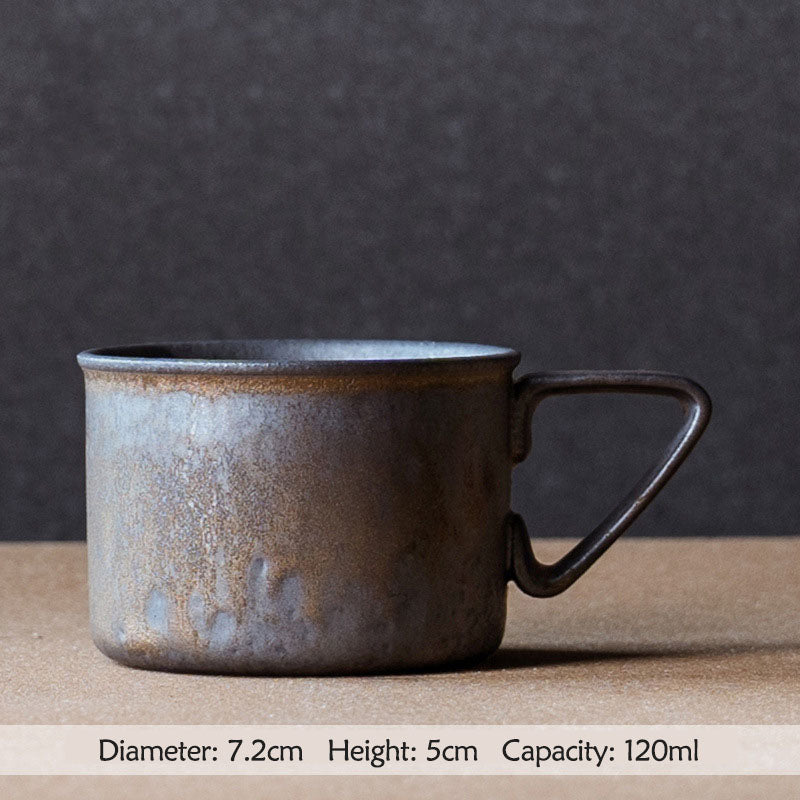 Taza de café retro nórdica (con plato)