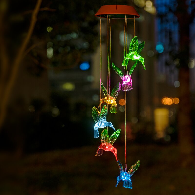 Luces de colibrí colgantes con energía solar