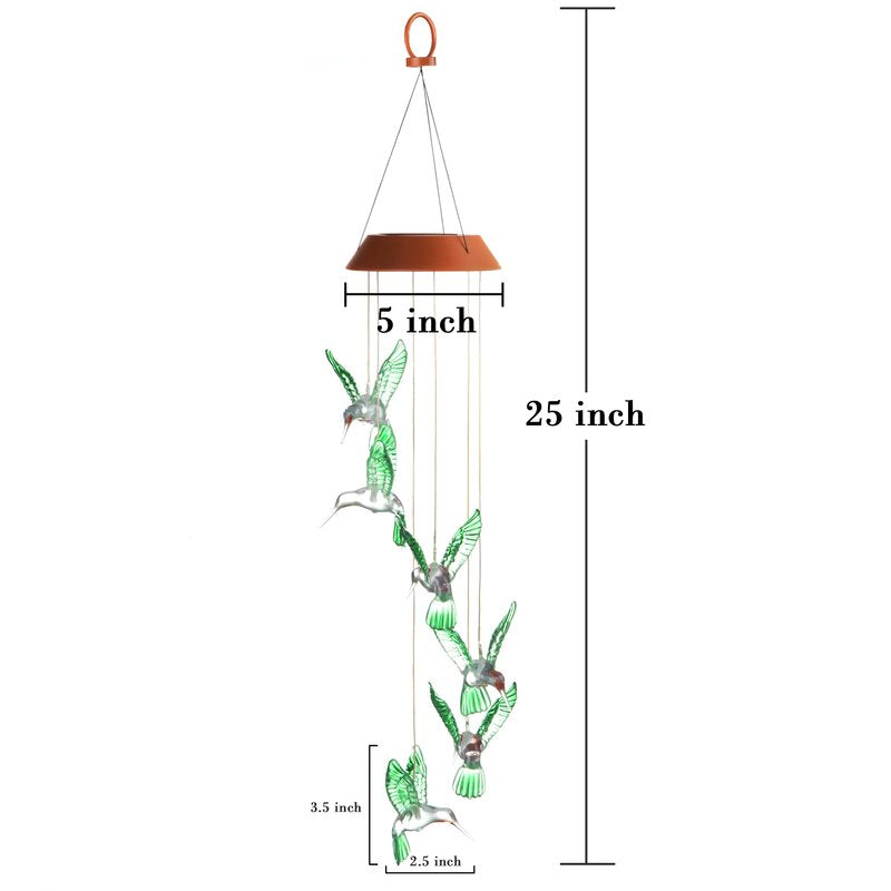 Lumières de colibri pendantes à énergie solaire