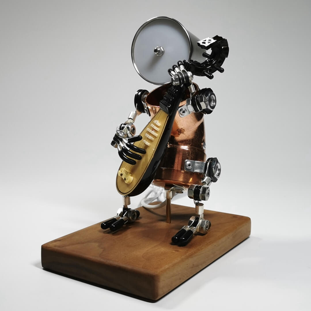 Lampada robot Steampunk Pipa