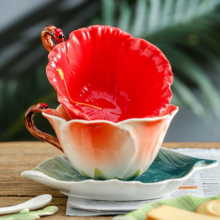 Pioneer Woman Floral Tea Cup with Saucer Spoon