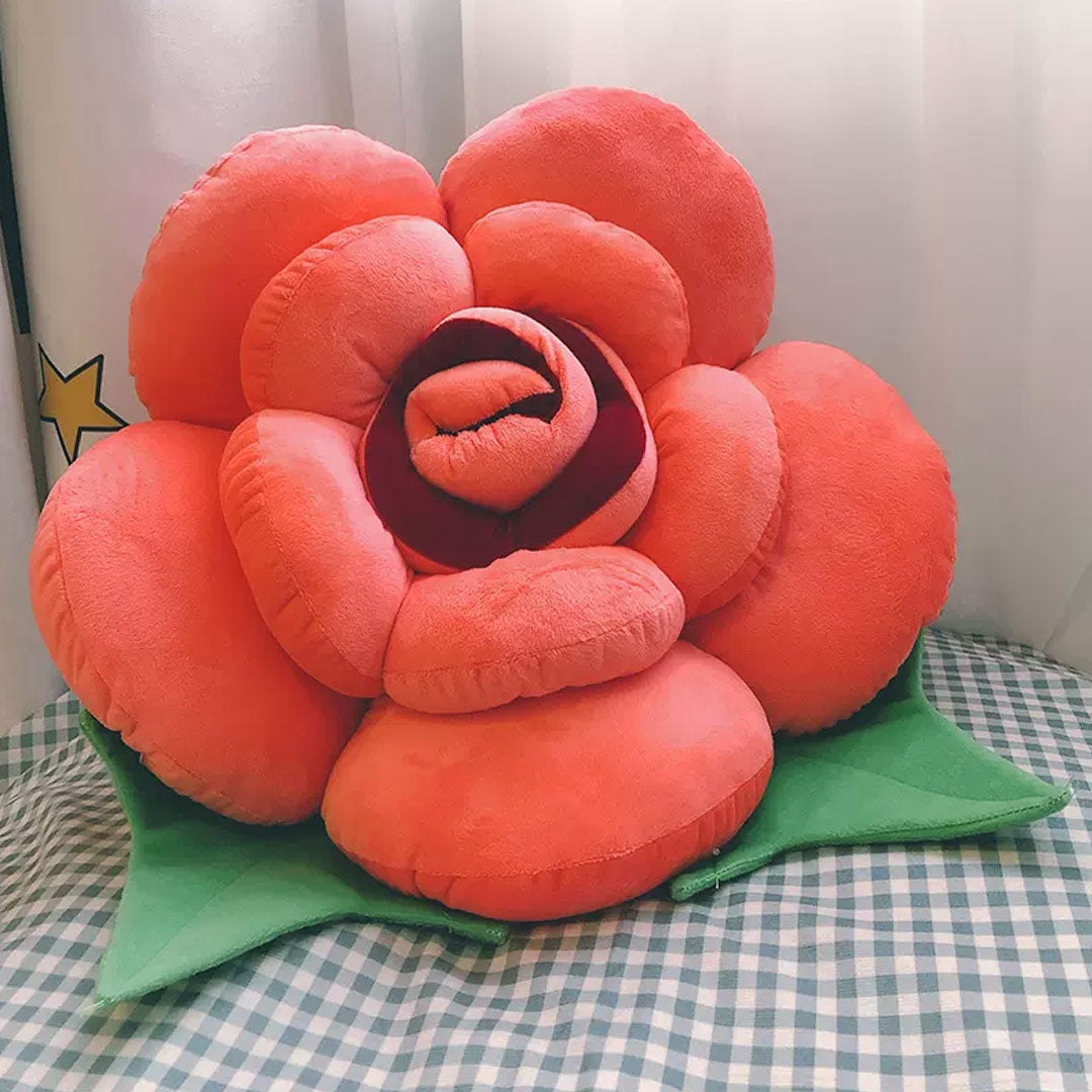 Cute Plush Rose Pillow