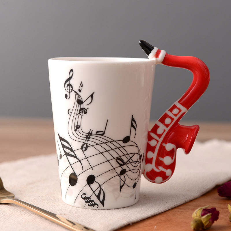 Musical Instruments Mug with Saxophone Handle