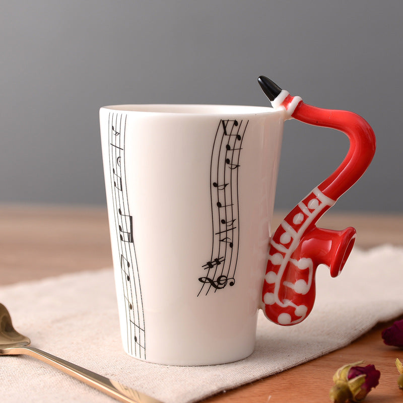 Musical Instruments Mug with Saxophone Handle