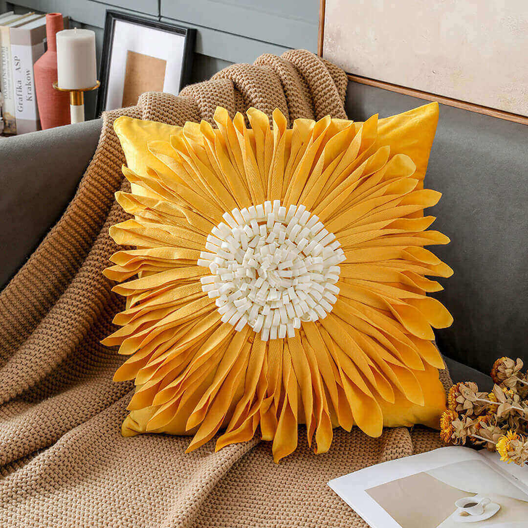 Handgefertigte Sonnenblumen-Kissenbezüge