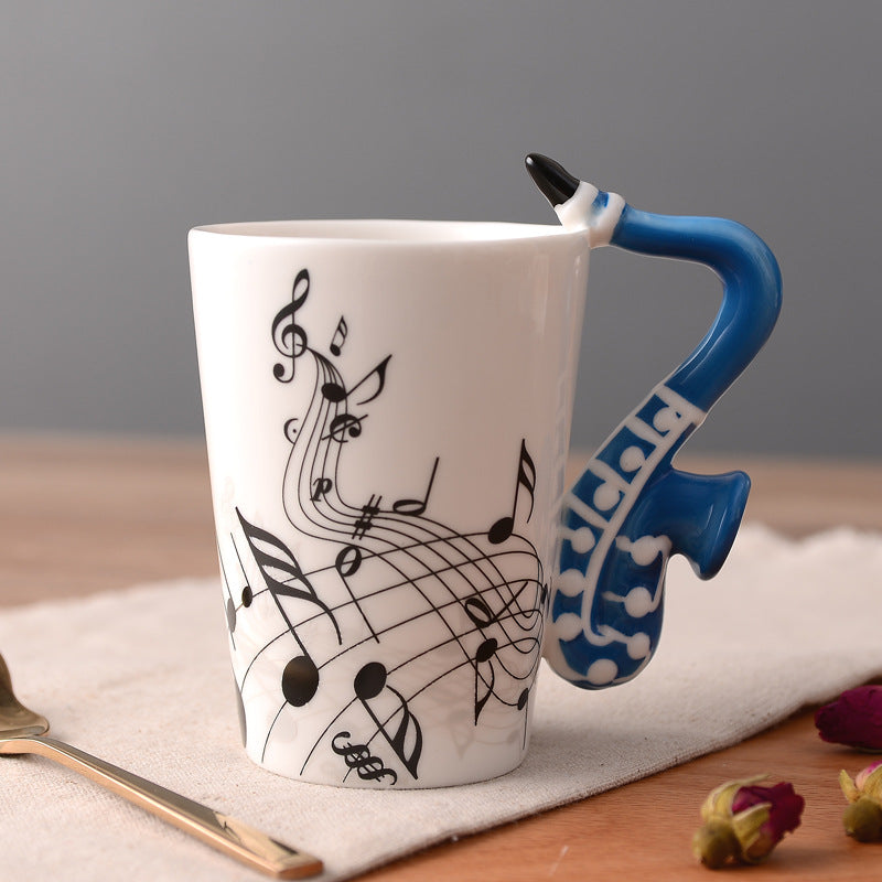 Musical Instruments Mug with Saxophone Handle