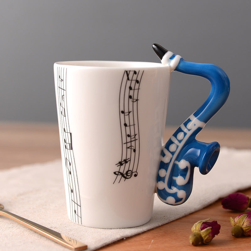 Musical Instruments Mug with Saxophone Handle