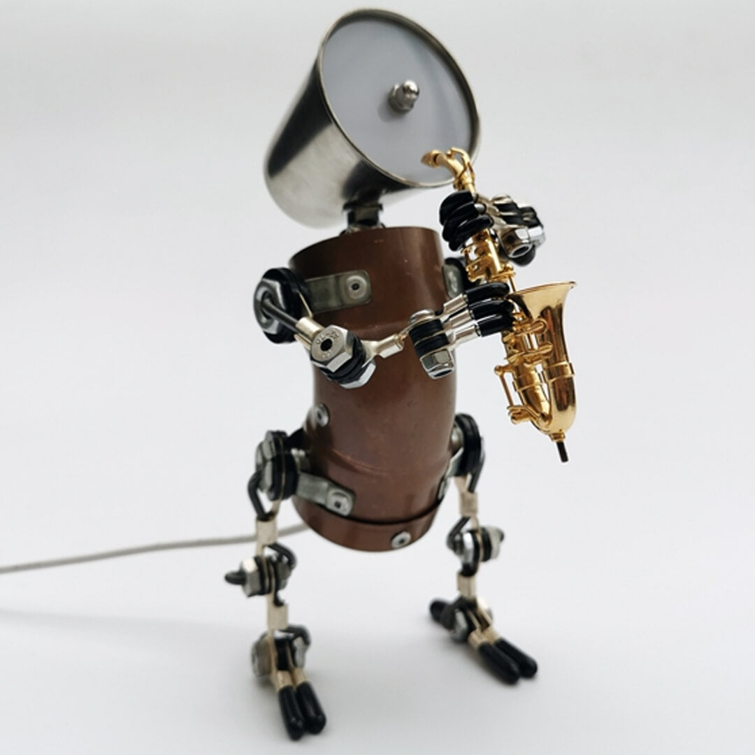 Lámpara Robot Saxofón Steampunk