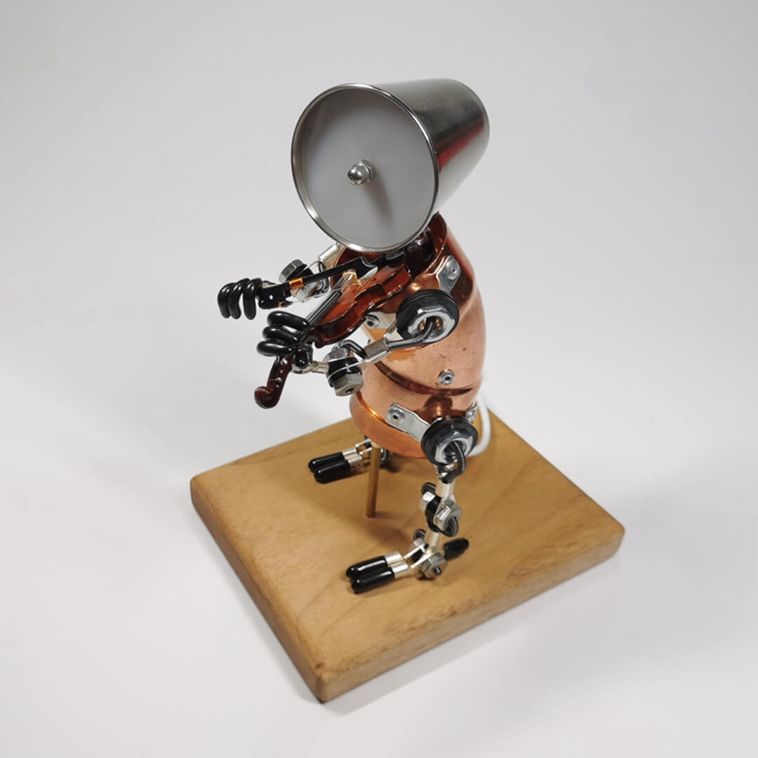 Lampe Robot Violon Steampunk