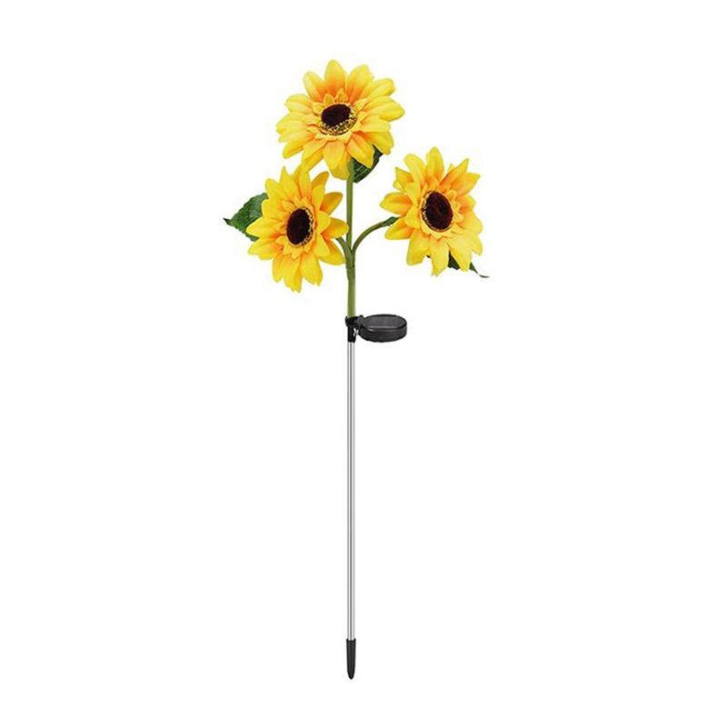 Lampe de jardin solaire à 3 tournesols améliorée