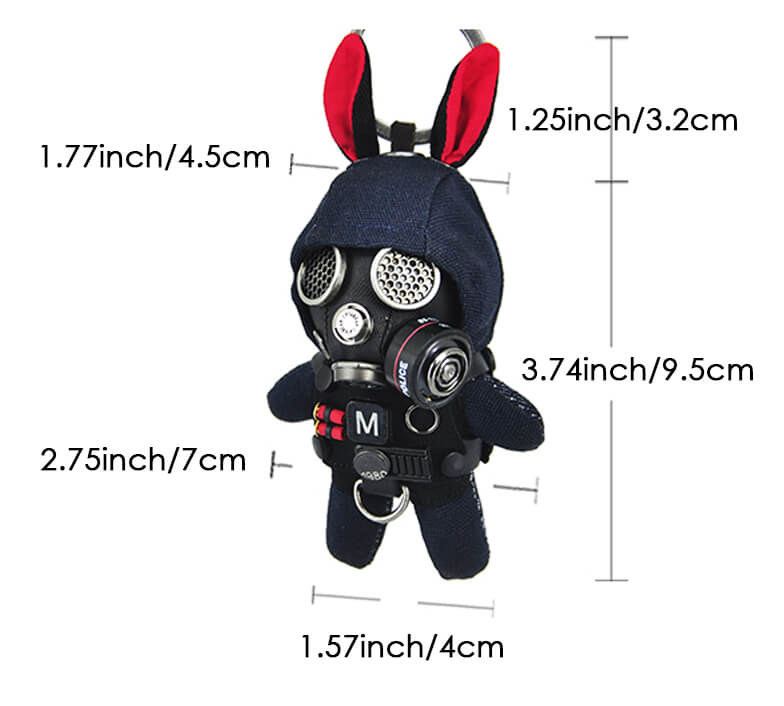 Military Uniform Rabbit Gas Mask Version Key Pendant