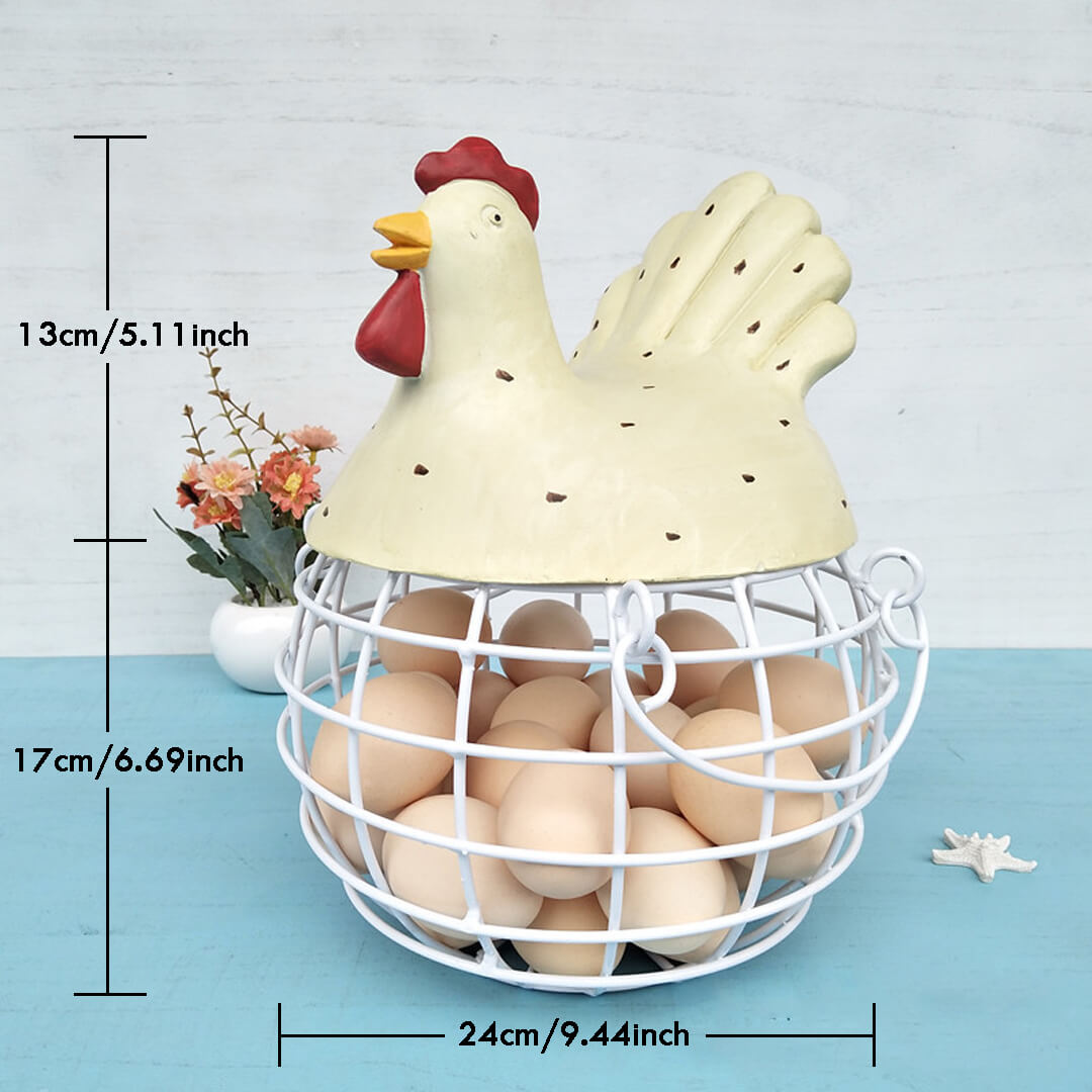 Cesta de almacenamiento para gallinas con soporte para huevos