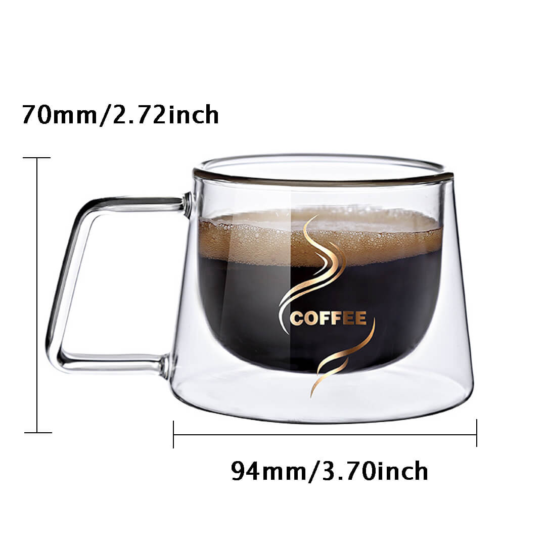 Taza de café con alto contenido de borosilicato de doble capa