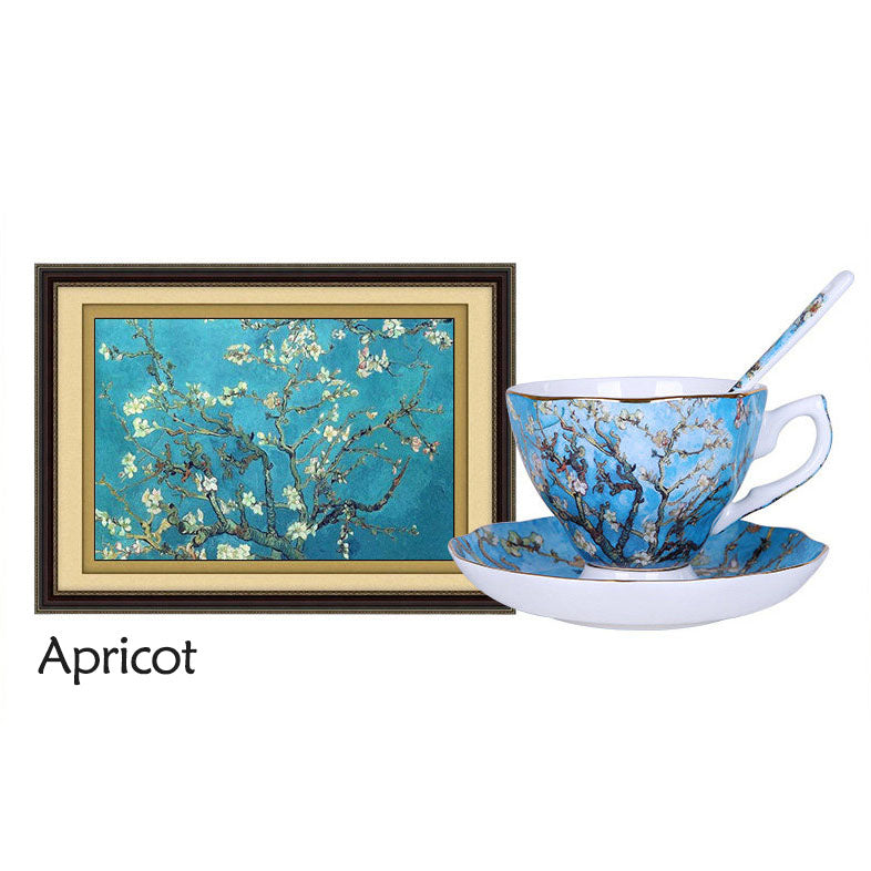Van Gogh Paitings Teacup Set with Saucer and Spoon