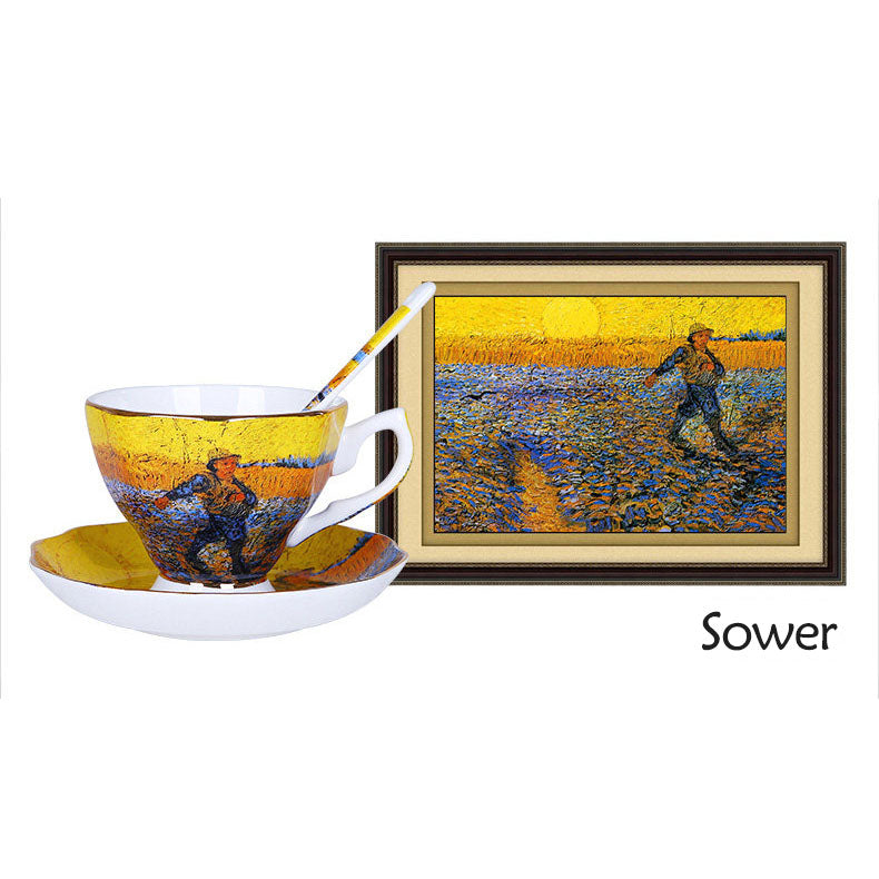 Van Gogh Paitings sower,  Teacup Set with saucer and spoon