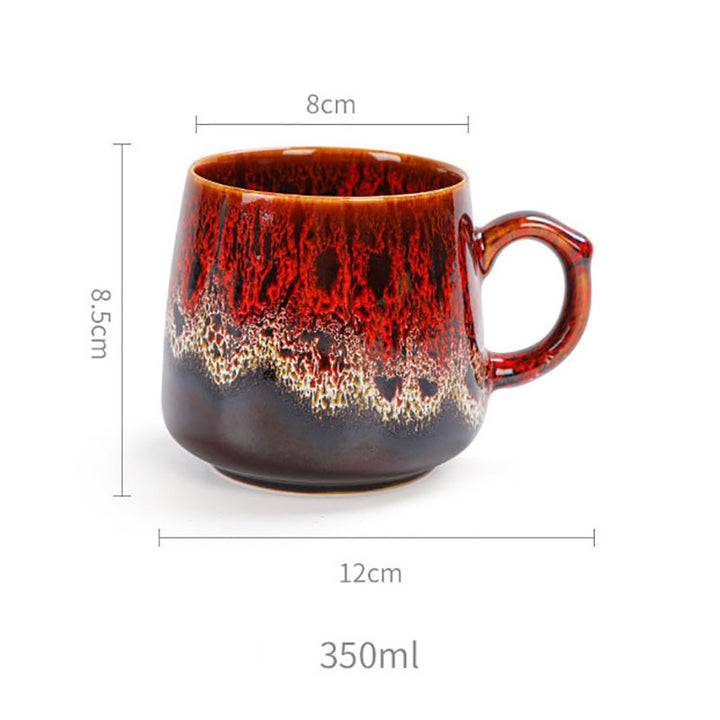 The Volcano reactive glaze coffee mugs