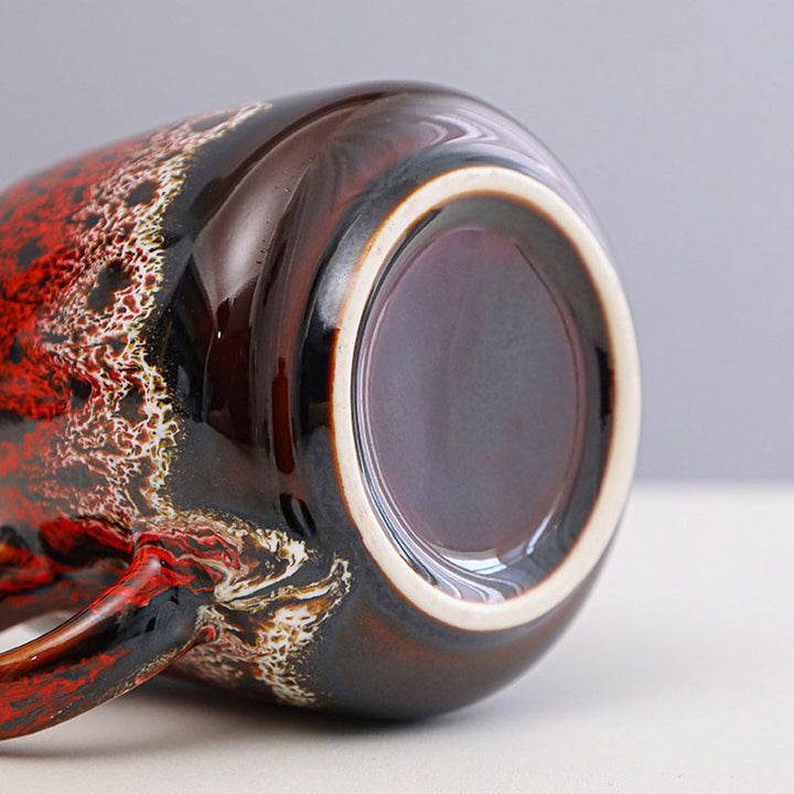 The Volcano reactive glaze coffee mugs